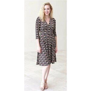 New Audrey Whitmore Hudson Print Dress Womens 3XL Plus Pockets